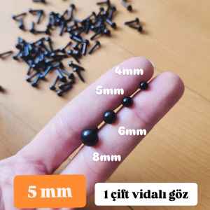 5mm siyah göz - 1 çift