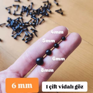 6mm siyah göz - 1 çift