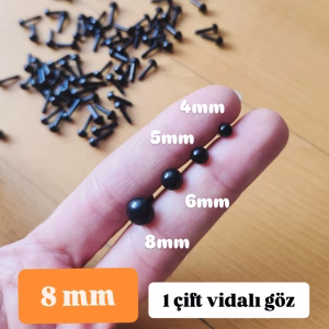 8mm siyah göz - 1 çift