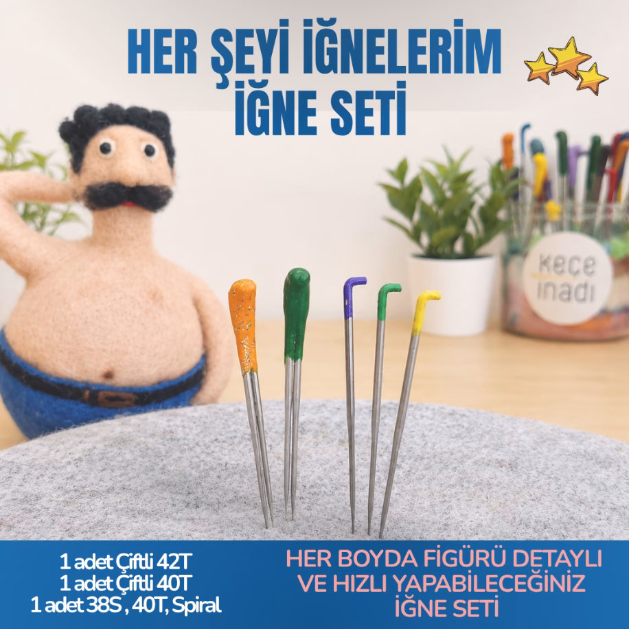 Keçe İğne Seti 3- Her Şeyi Yaptıran İğne Seti Keçe İğne Seti 3- Her Şeyi Yaptıran İğne Seti